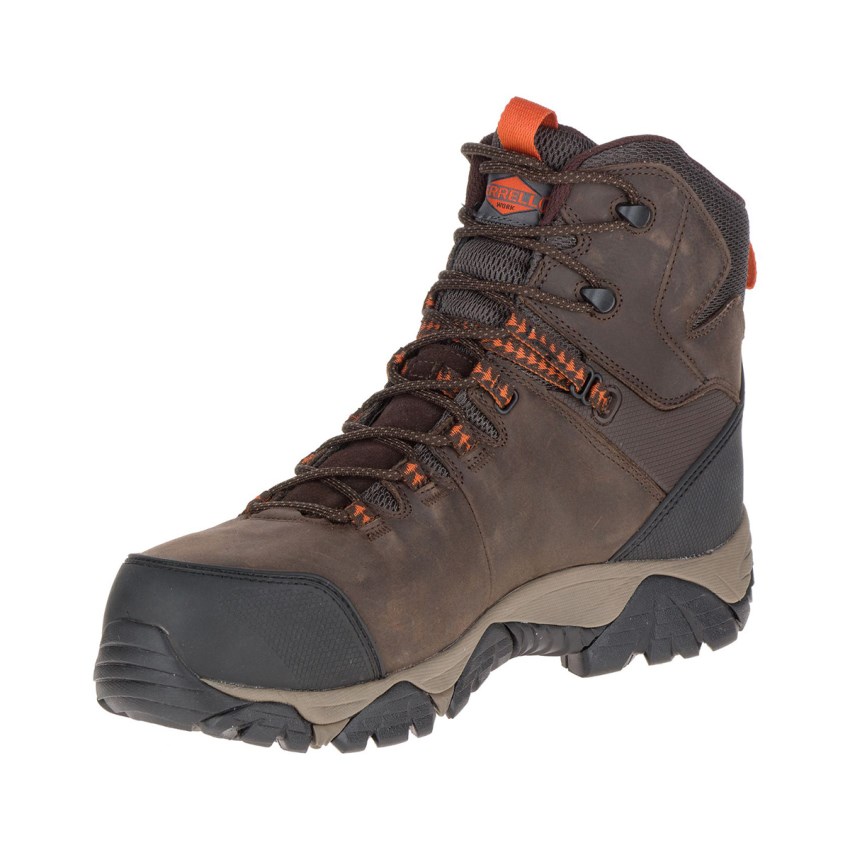 Bottes de Securite Merrell Phaserbound Mid Waterproof Comp Toe Chocolat Homme | W.R.HTFO